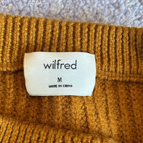 Wilfred Textured Crewneck Sweater in Mustard - Picture 2 of 7